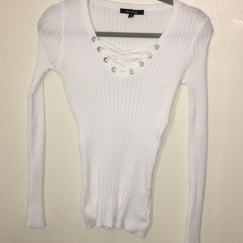 Laced chest white top